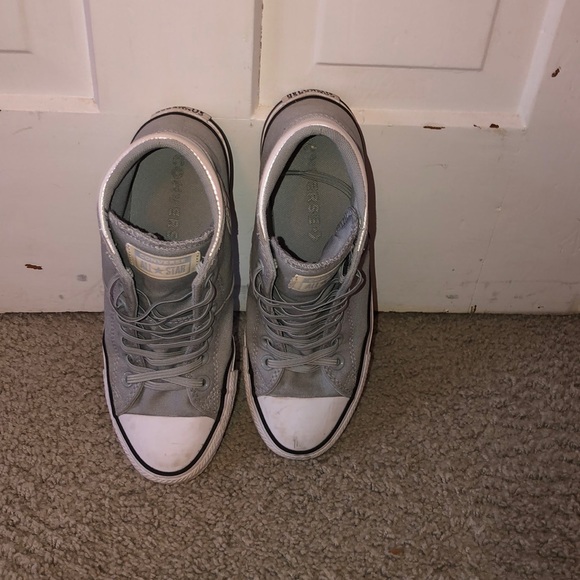 light gray high top converse